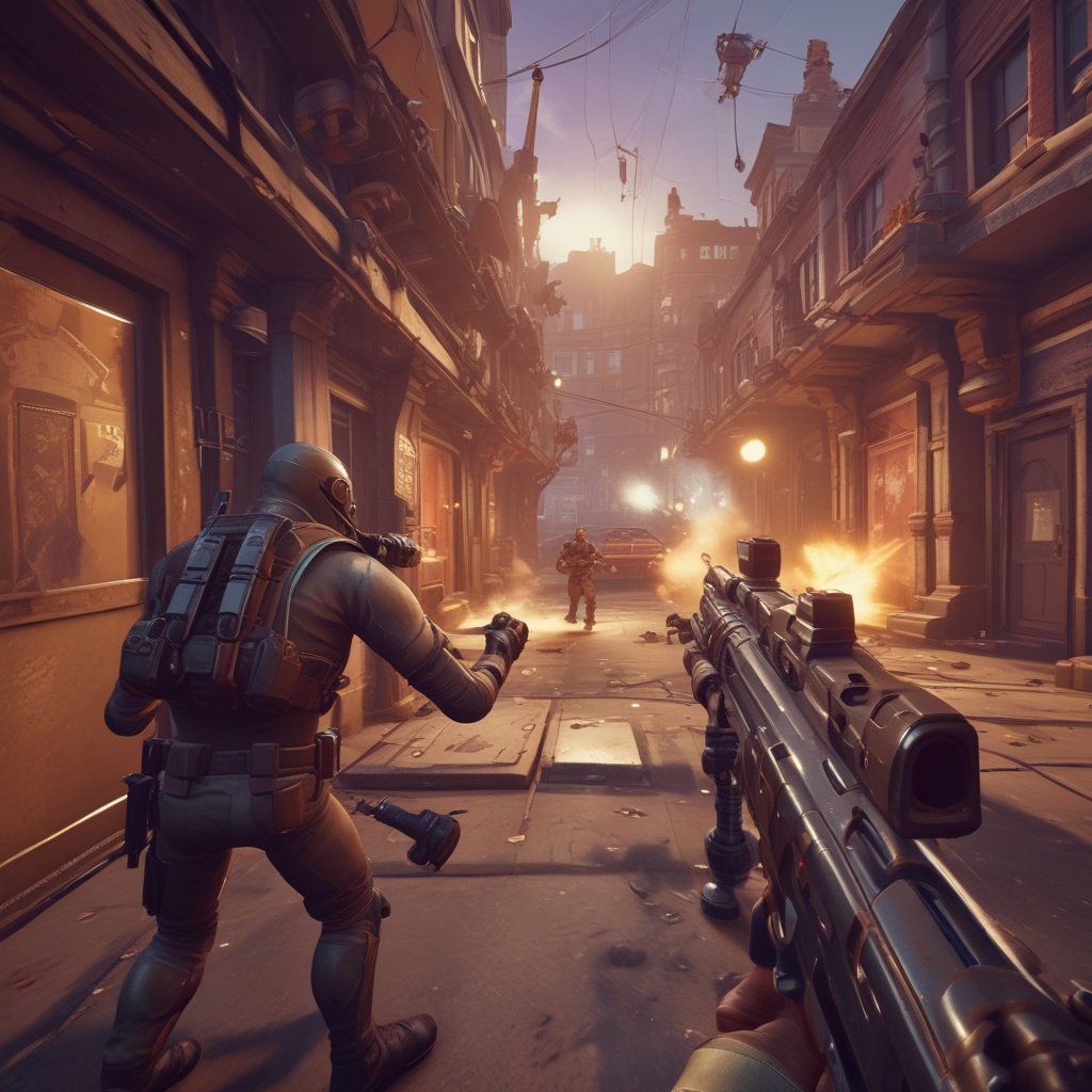 Screenshot of a first-person shooter game with controlled character movement